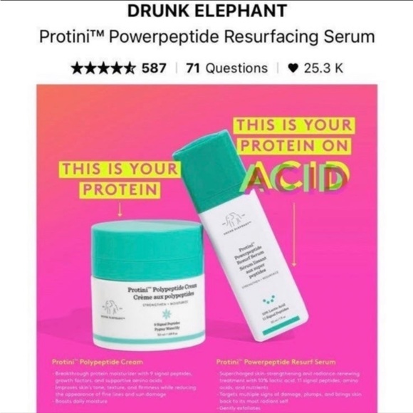 NIB Drunk Elephant Protini Powerpeptide Serum -   FullSize 30ml - Picture 6 of 7